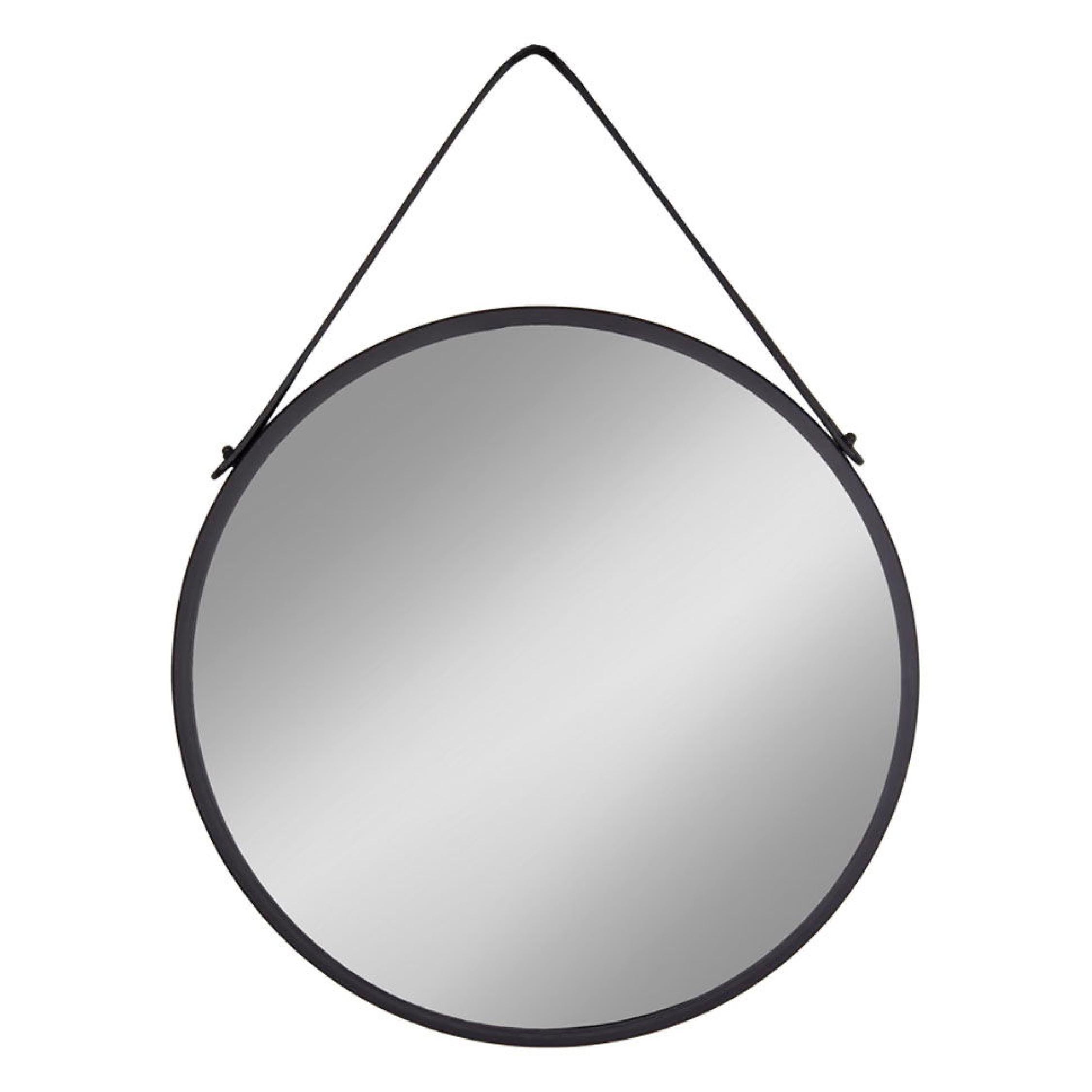 ronde zwarte wandspiegel 60 cm afbeelding 1