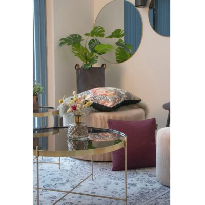 ronde wandspiegel brass look 80 cm afbeelding 3