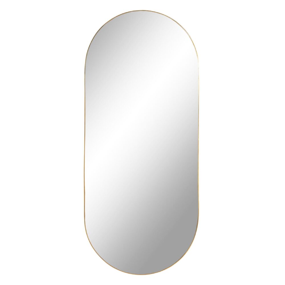 rechthoekige messing wandspiegel 35x80 afbeelding 1