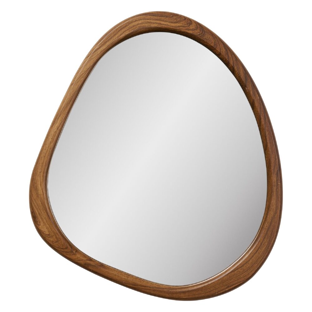 organische wandspiegel houtlook 44x48 cm afbeelding 1