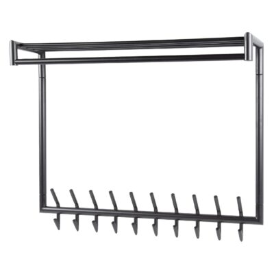 industriële wandkapstok met hoedenplank en roede afbeelding 1