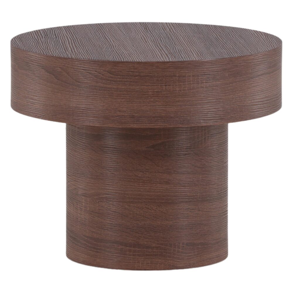 lage ronde bijzettafel Kelna bruin MDF afbeelding 1