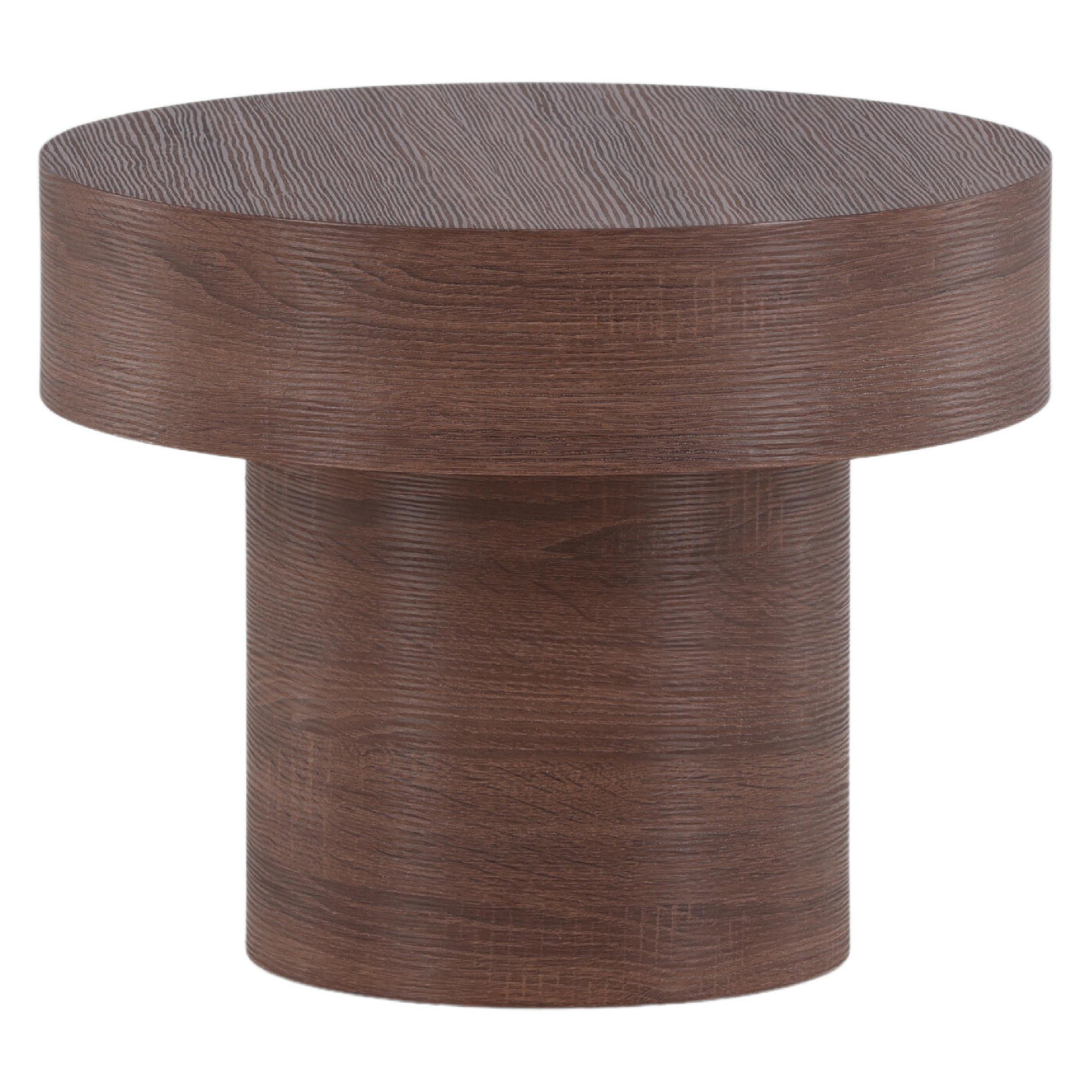 lage ronde bijzettafel Kelna bruin MDF afbeelding 1