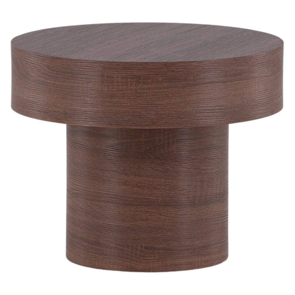 lage ronde bijzettafel Kelna bruin MDF afbeelding 2