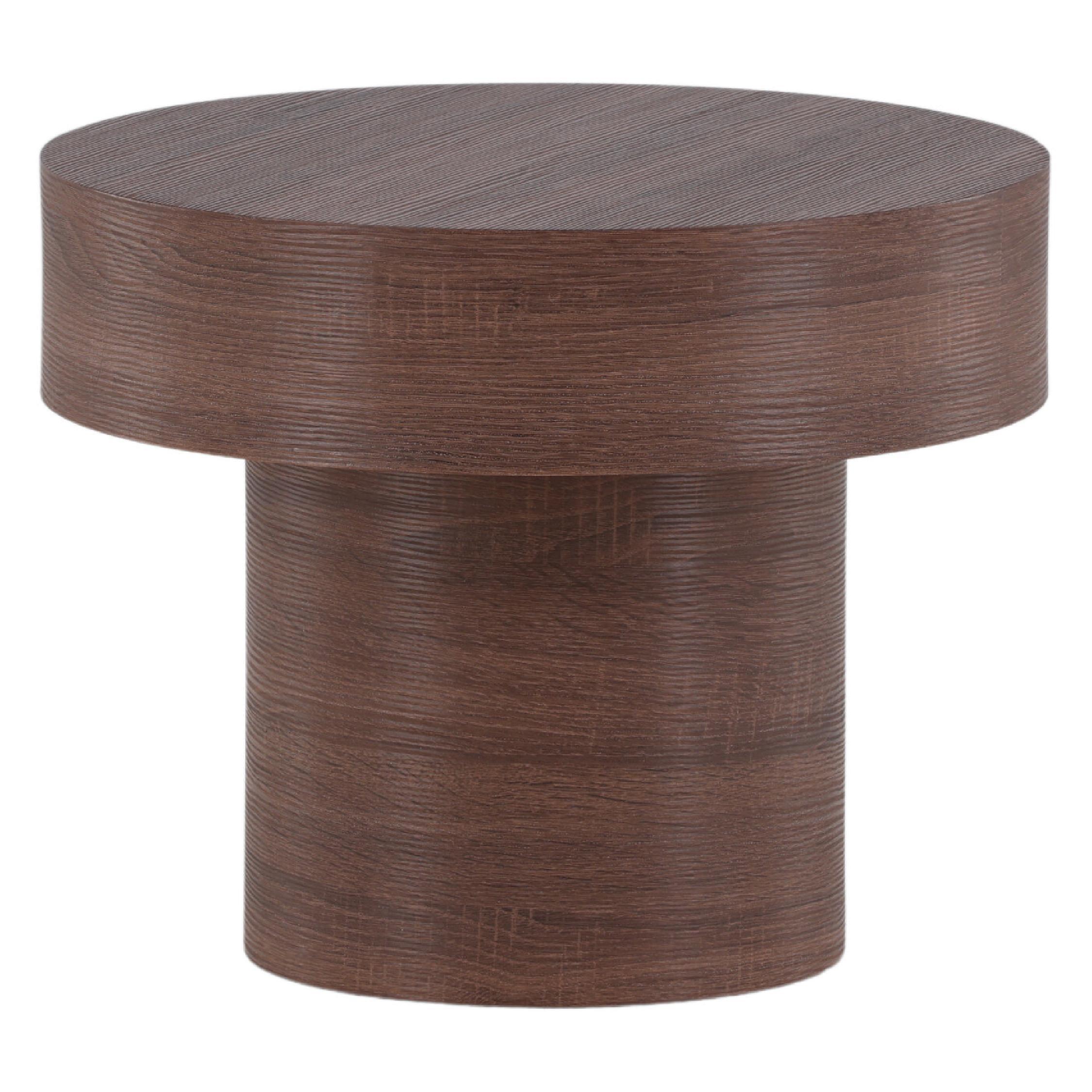 lage ronde bijzettafel Kelna bruin MDF afbeelding 2