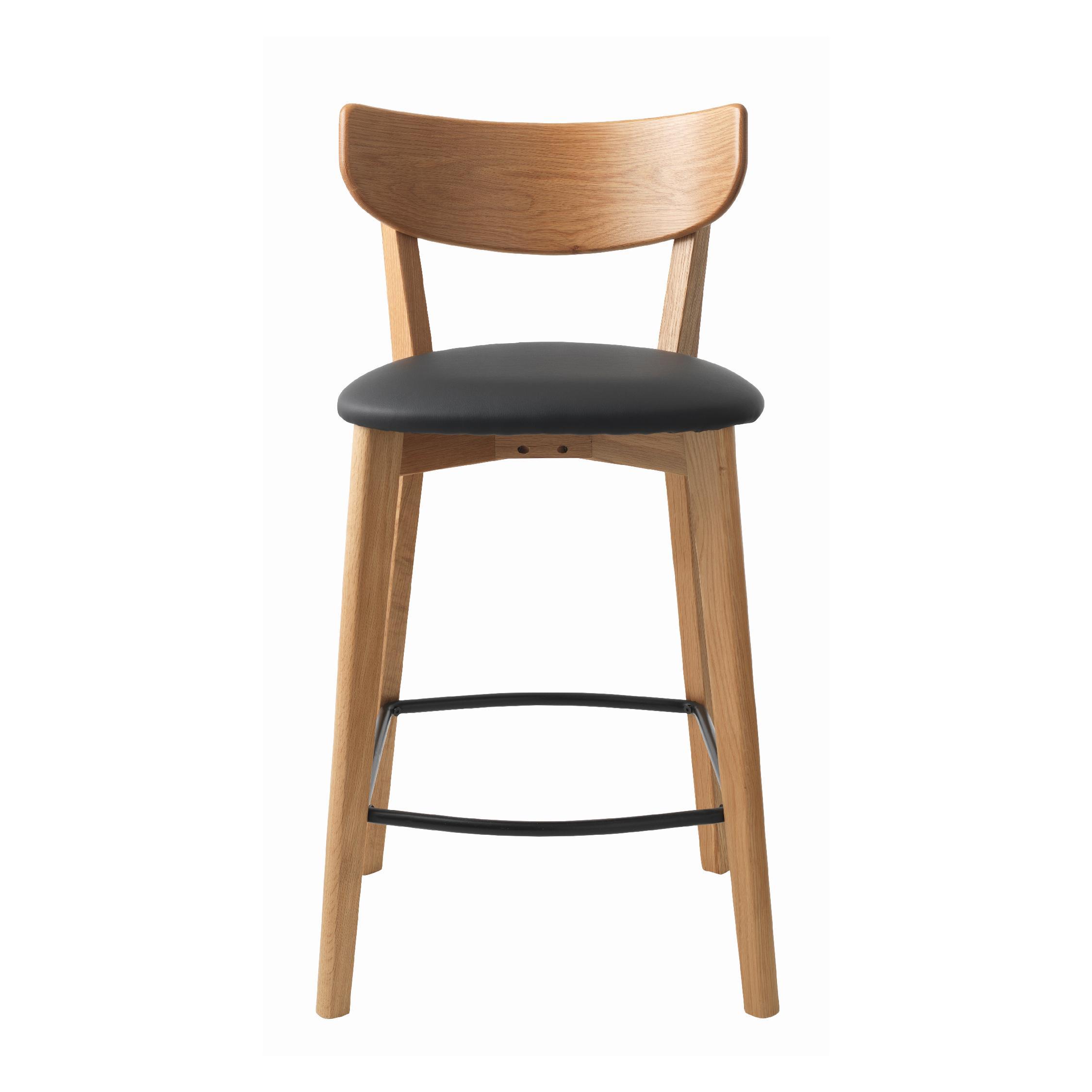 Karo barstoel eikenhout zwart afbeelding 4