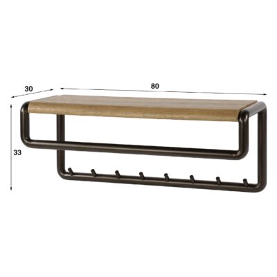 wandkapstok Femke met hoedenplank afbeelding 2