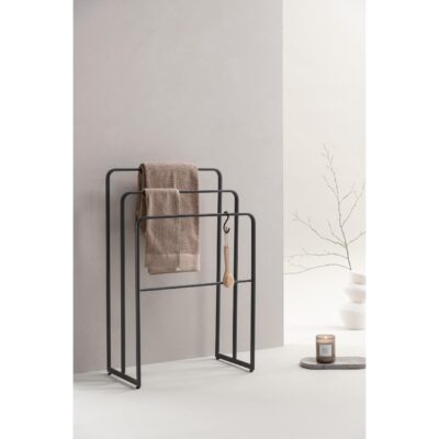 zwart stalen handdoekrek vrijstaand afbeelding 8