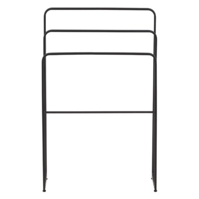 zwart stalen handdoekrek vrijstaand afbeelding 2