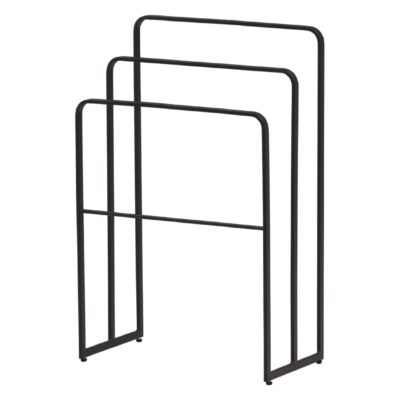 zwart stalen handdoekrek vrijstaand afbeelding 1