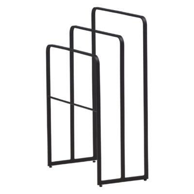 zwart stalen handdoekrek vrijstaand afbeelding 3