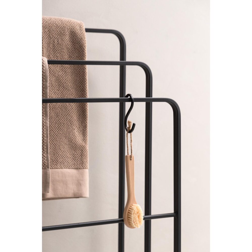 zwart stalen handdoekrek vrijstaand afbeelding 10