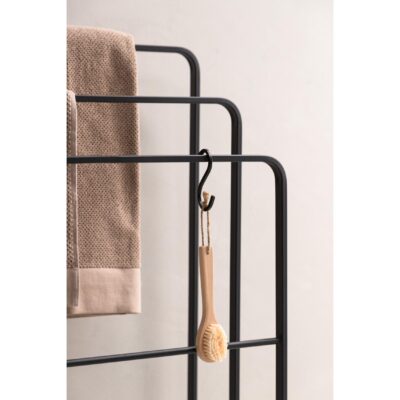 zwart stalen handdoekrek vrijstaand afbeelding 10