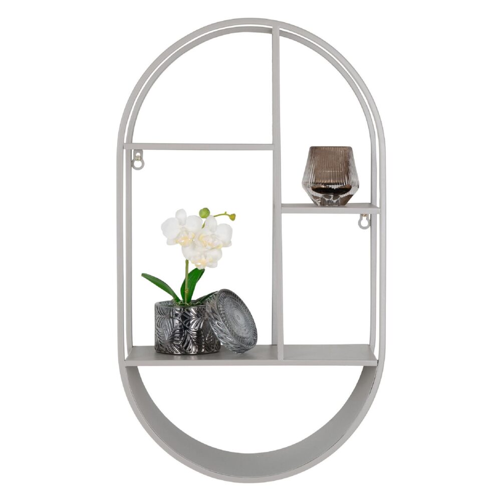 ovale stalen wandplank grijs afbeelding 2