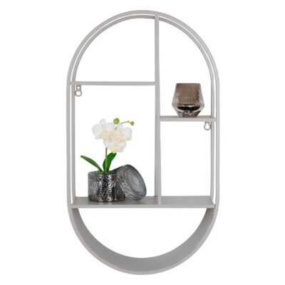 ovale stalen wandplank grijs afbeelding 2