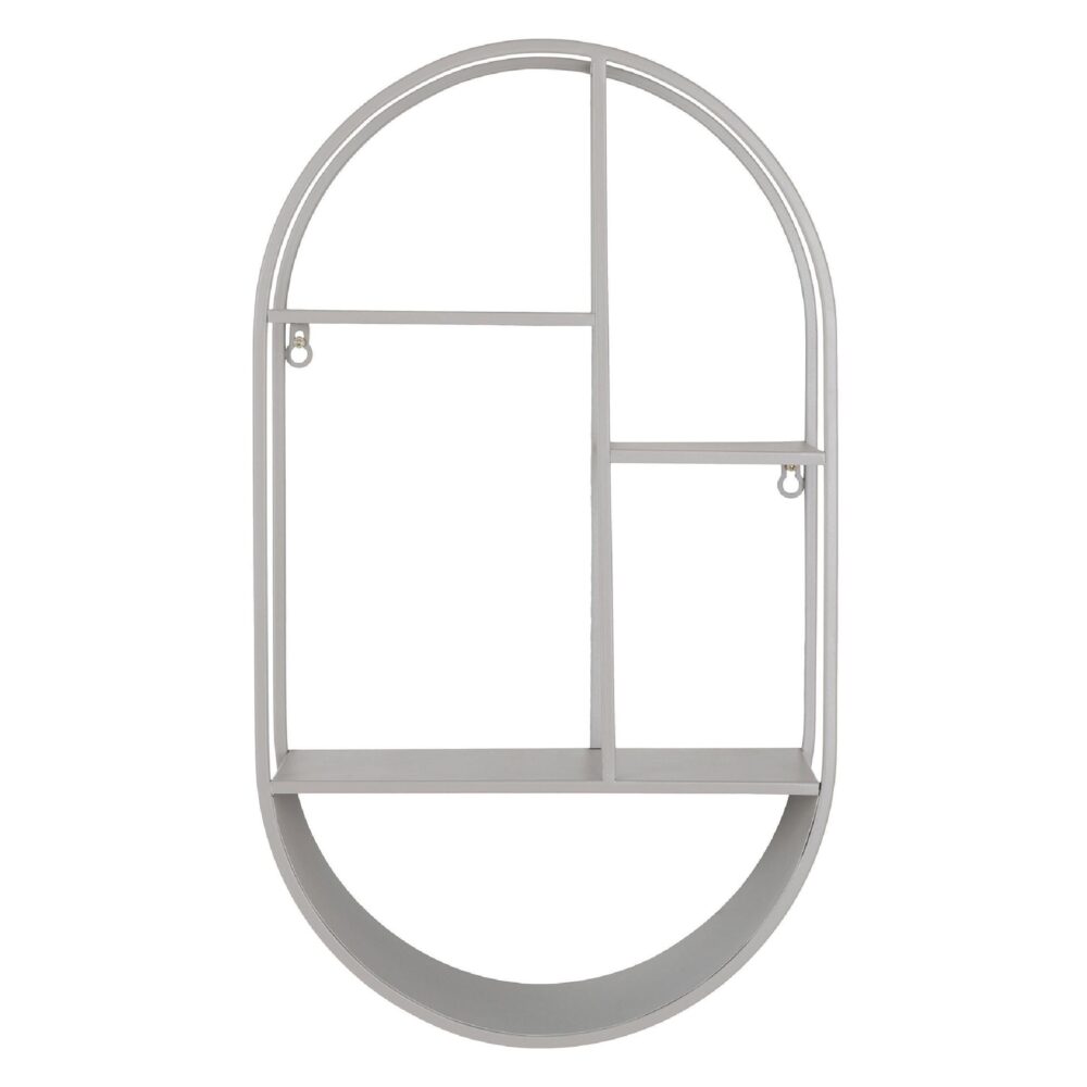 ovale stalen wandplank grijs afbeelding 1