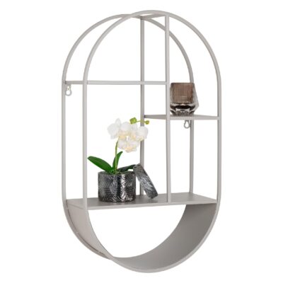 ovale stalen wandplank grijs afbeelding 4