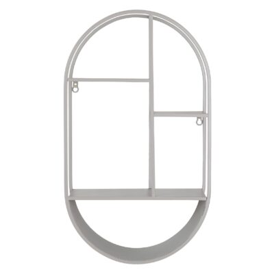 ovale stalen wandplank grijs afbeelding 1