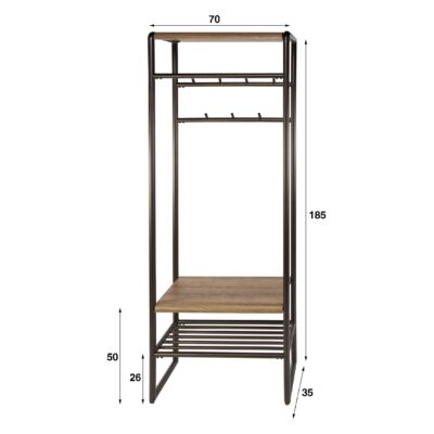 garderobemeubel Femke 70 cm bruin afbeelding 2