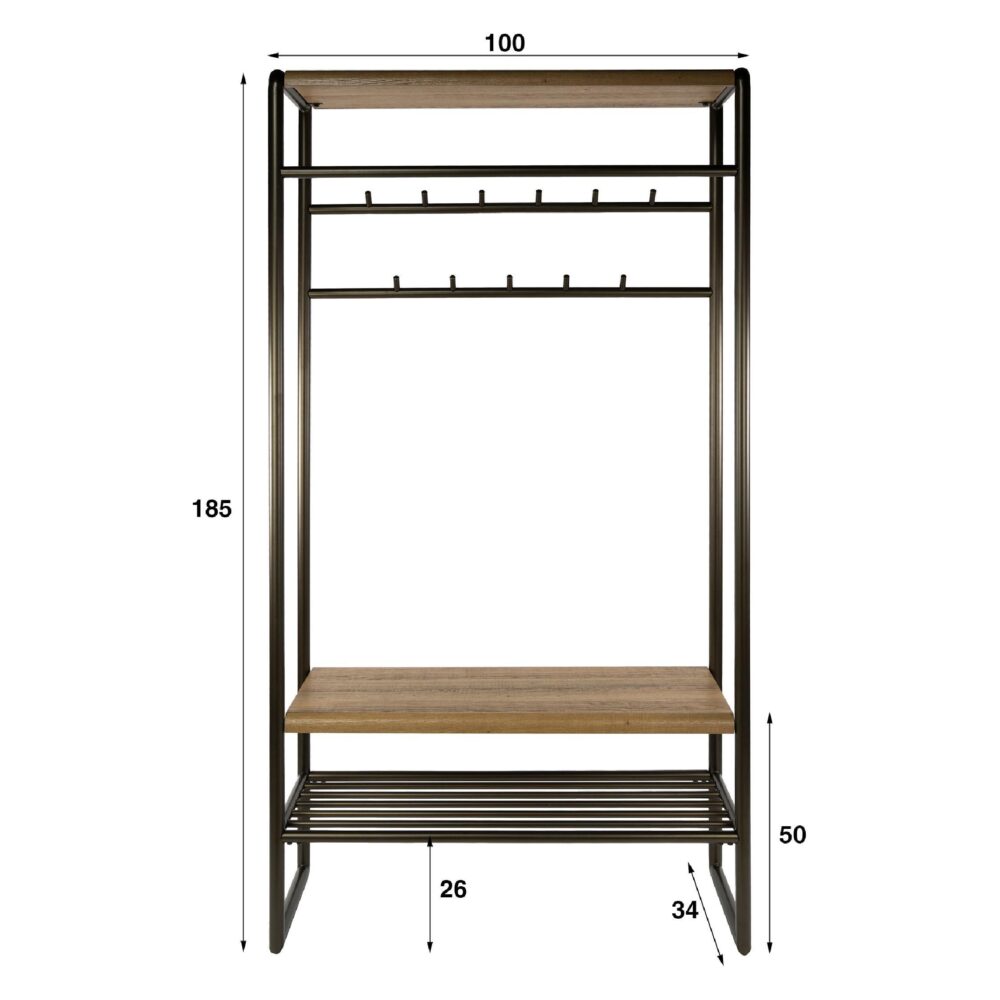 garderobekast Femke met kapstok afbeelding 2