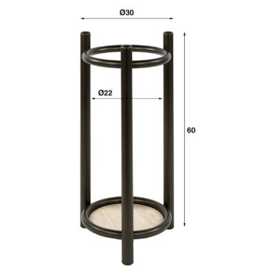 bruine ronde paraplubak Femke afbeelding 2