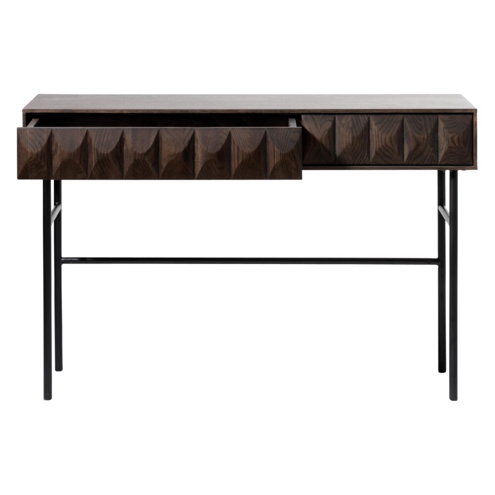 donker eiken sidetable Svenn met lades afbeelding 2