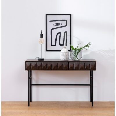 donker eiken sidetable Svenn met lades afbeelding 4