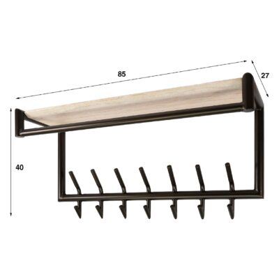 wandkapstok met hoedenplank Marin afbeelding 2