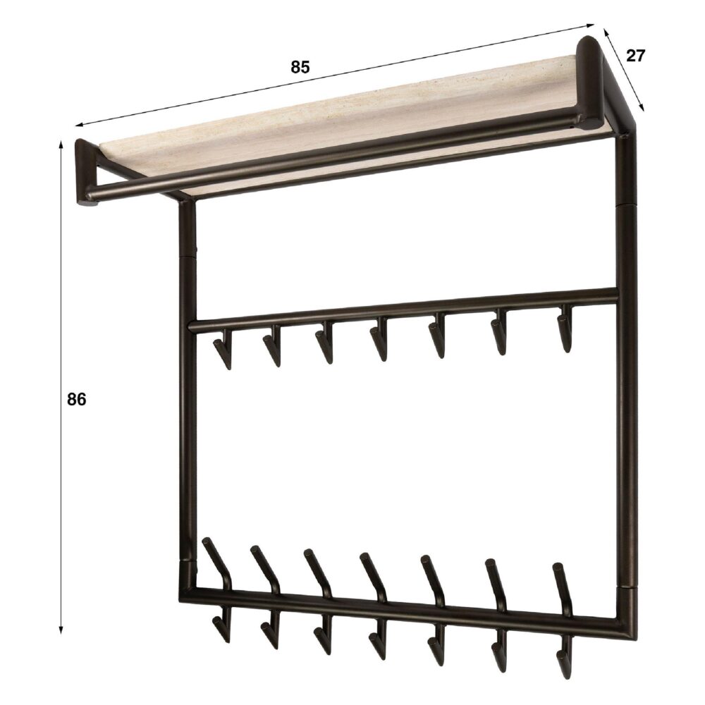 wandkapstok met hoedenplank Marin afbeelding 2