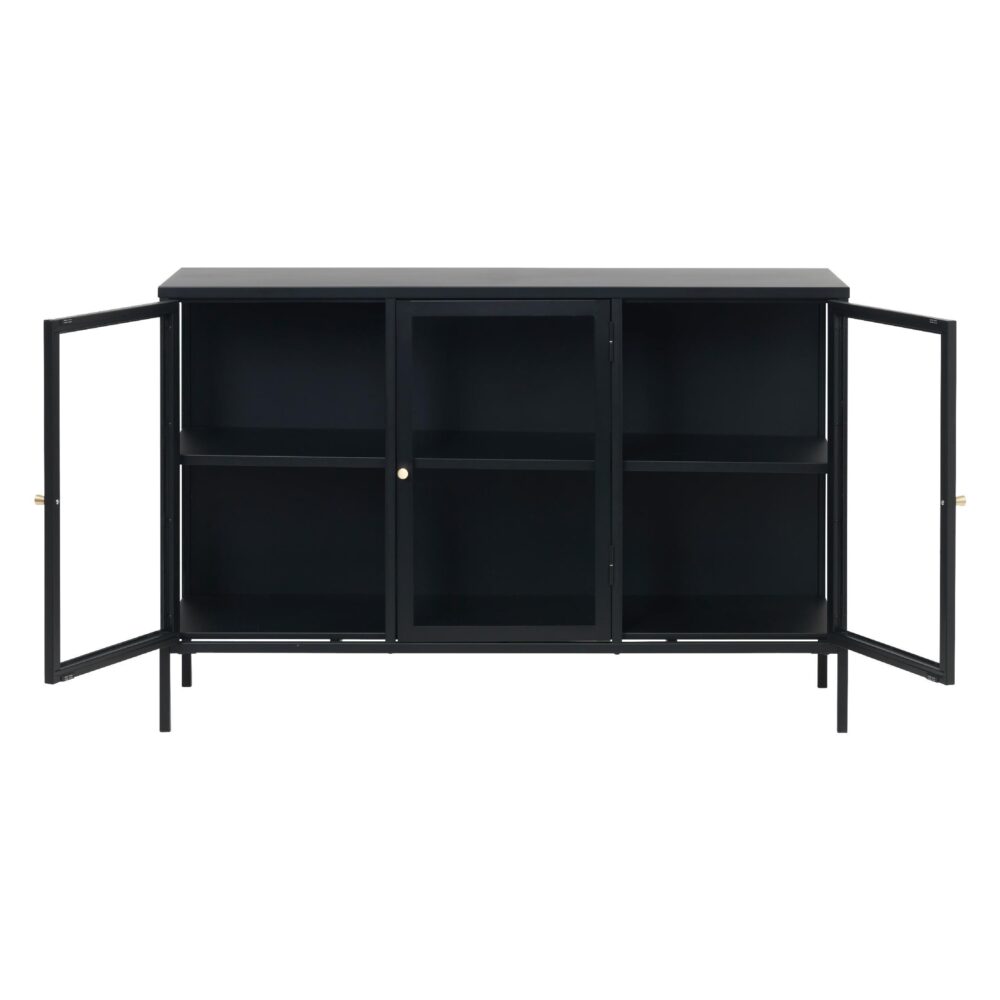metalen dressoir Maja met glazen deuren zwart afbeelding 2