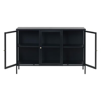 metalen dressoir Maja met glazen deuren zwart afbeelding 2