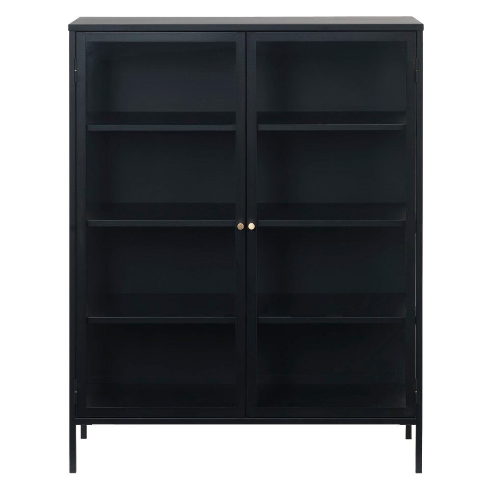 zwarte metalen vitrinekast Maja afbeelding 1