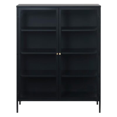 zwarte metalen vitrinekast Maja afbeelding 1