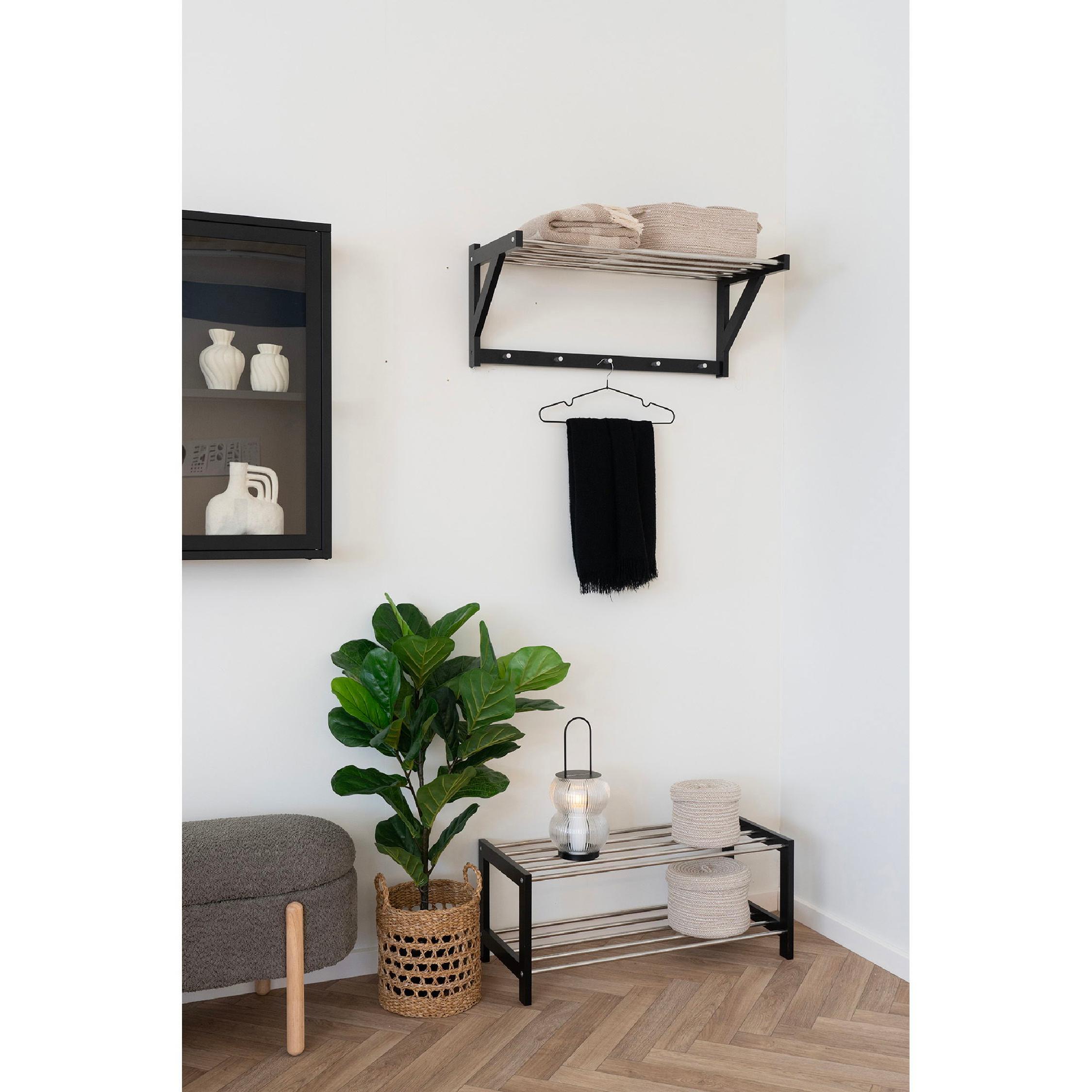 zwart houten schoenenrek 2 lagen afbeelding 5