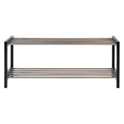 zwart houten schoenenrek 2 lagen afbeelding 2