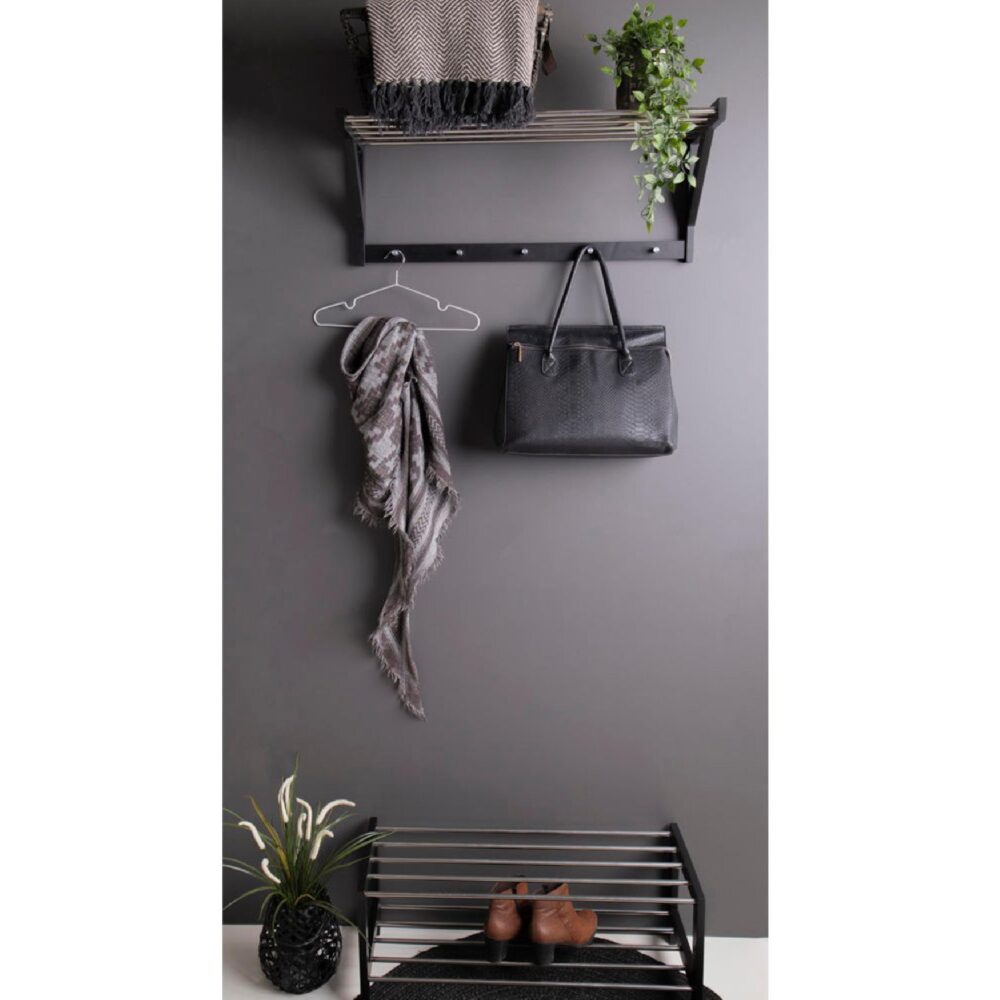 zwart houten schoenenrek 2 lagen afbeelding 6