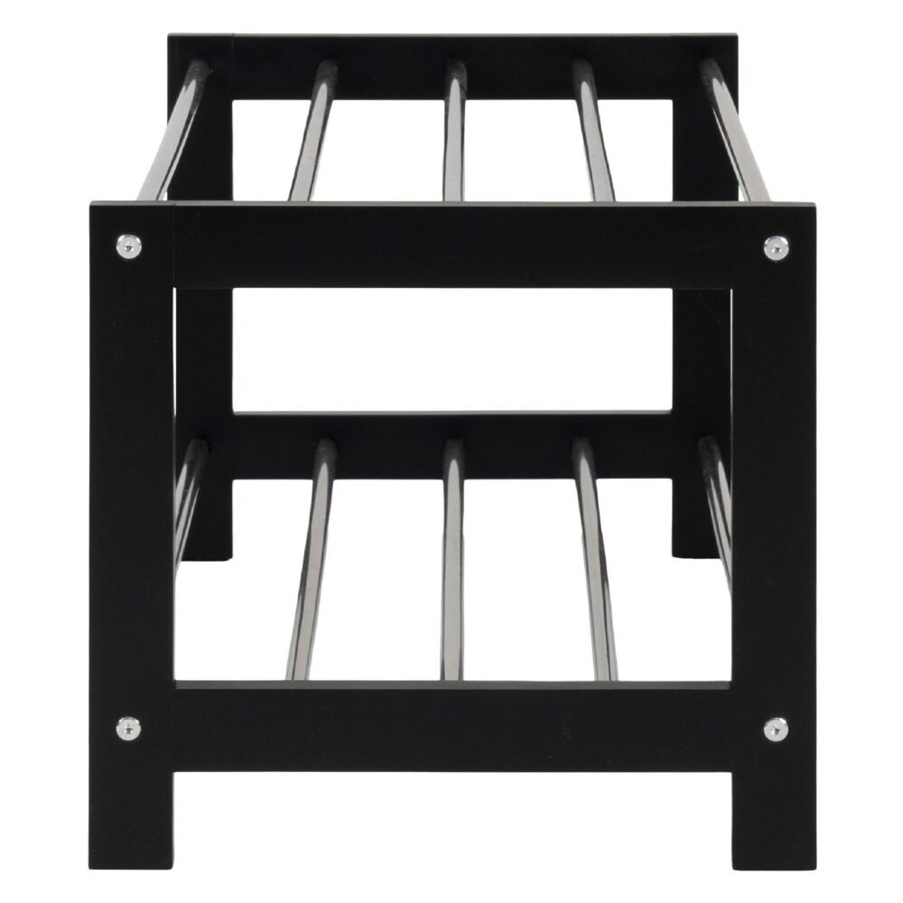 zwart houten schoenenrek 2 lagen afbeelding 3