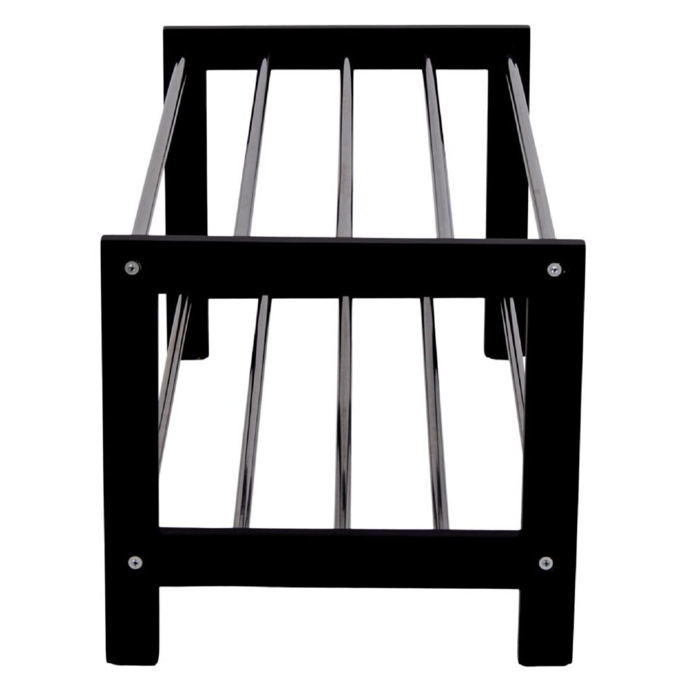 zwart houten schoenenrek 2 lagen afbeelding 4