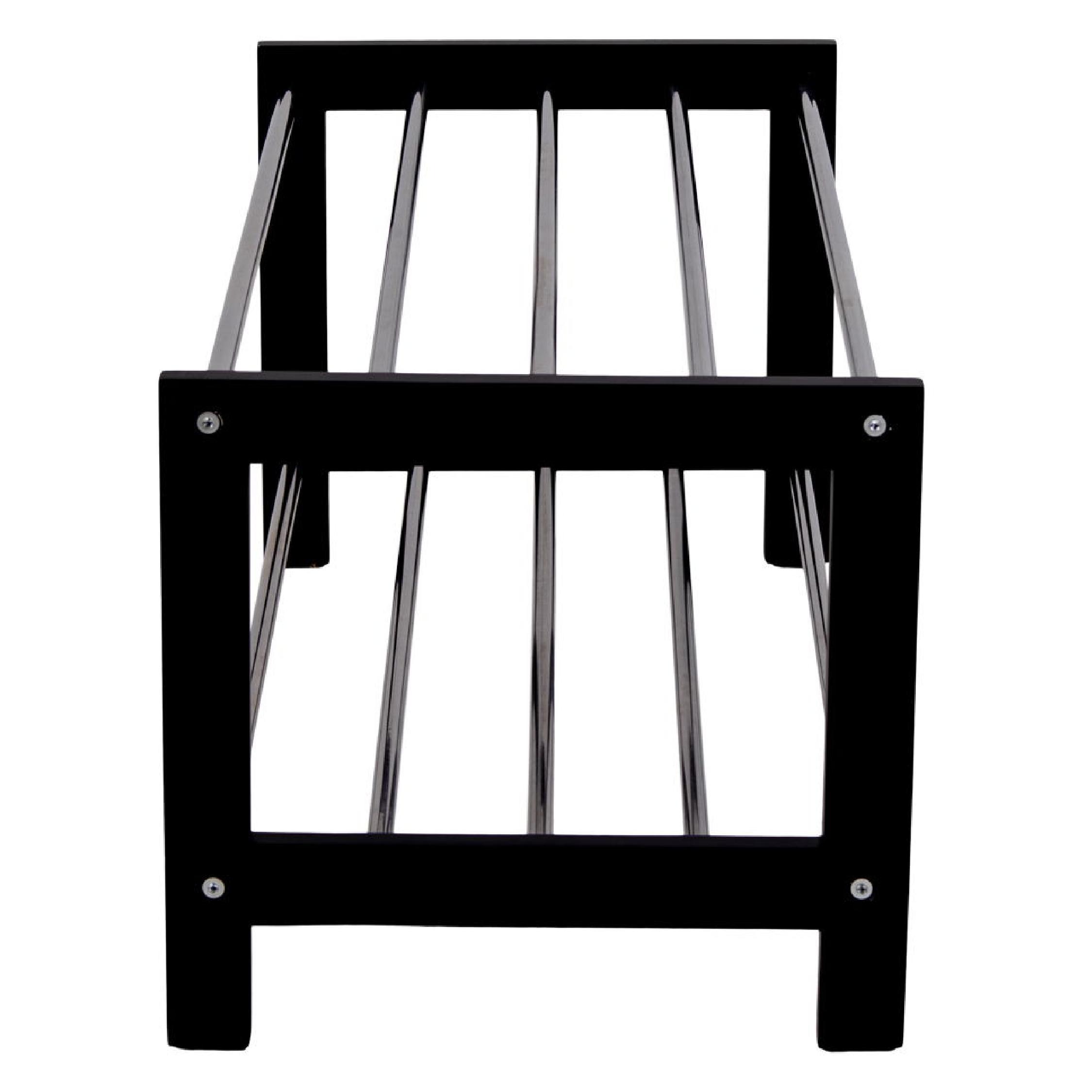 zwart houten schoenenrek 2 lagen afbeelding 4