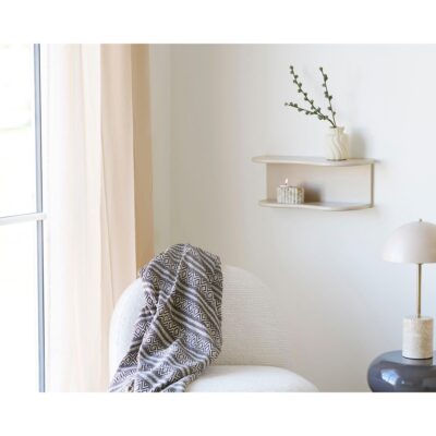 beige dubbele wandplank 44 cm afbeelding 2