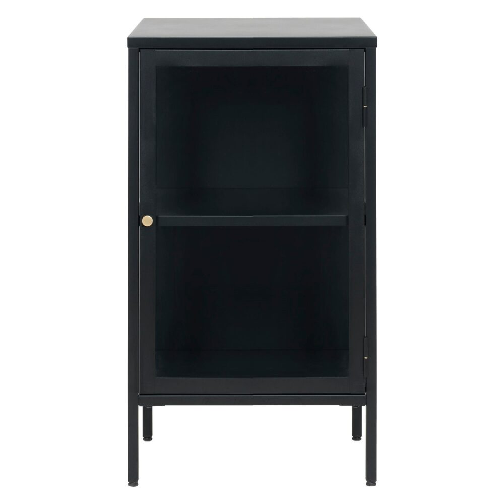 metalen dressoir Maja zwart met glazen deur afbeelding 1