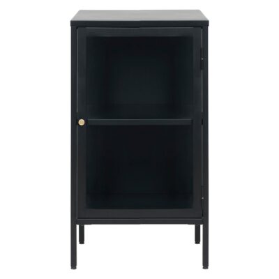 metalen dressoir Maja zwart met glazen deur afbeelding 1