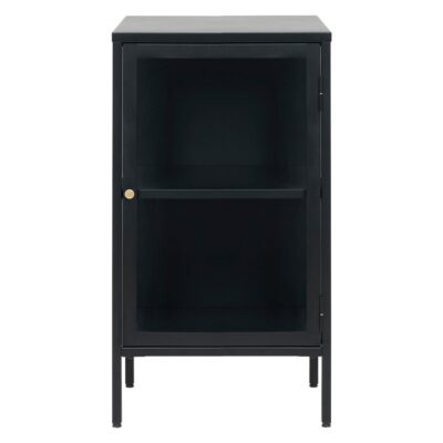 metalen dressoir Maja zwart met glazen deur afbeelding 1