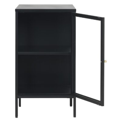 metalen dressoir Maja zwart met glazen deur afbeelding 3