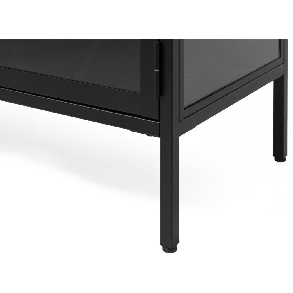 metalen dressoir Maja zwart met glazen deur afbeelding 6