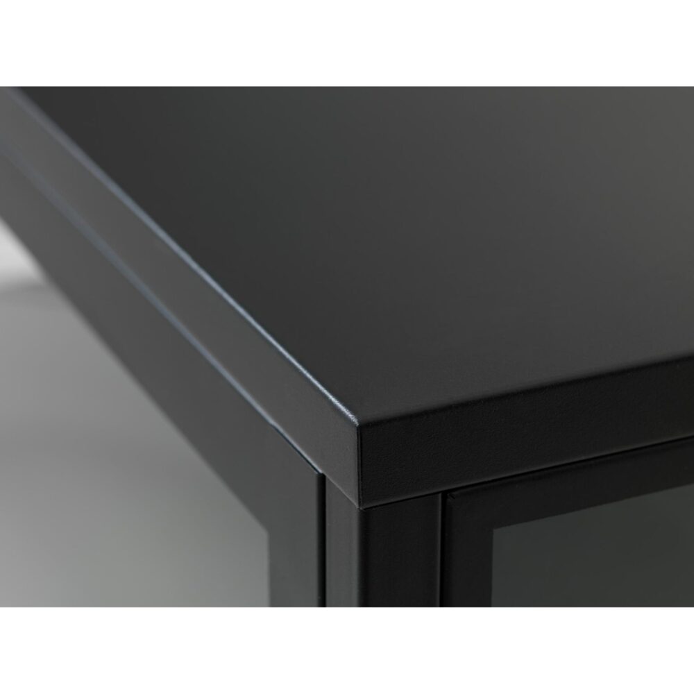 metalen dressoir Maja zwart met glazen deur afbeelding 4