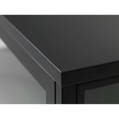metalen dressoir Maja zwart met glazen deur afbeelding 4