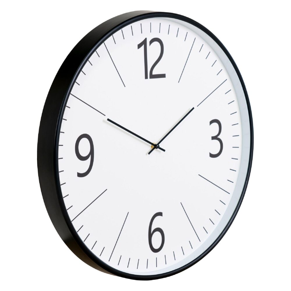 grote zwart wit wandklok stil uurwerk afbeelding 2