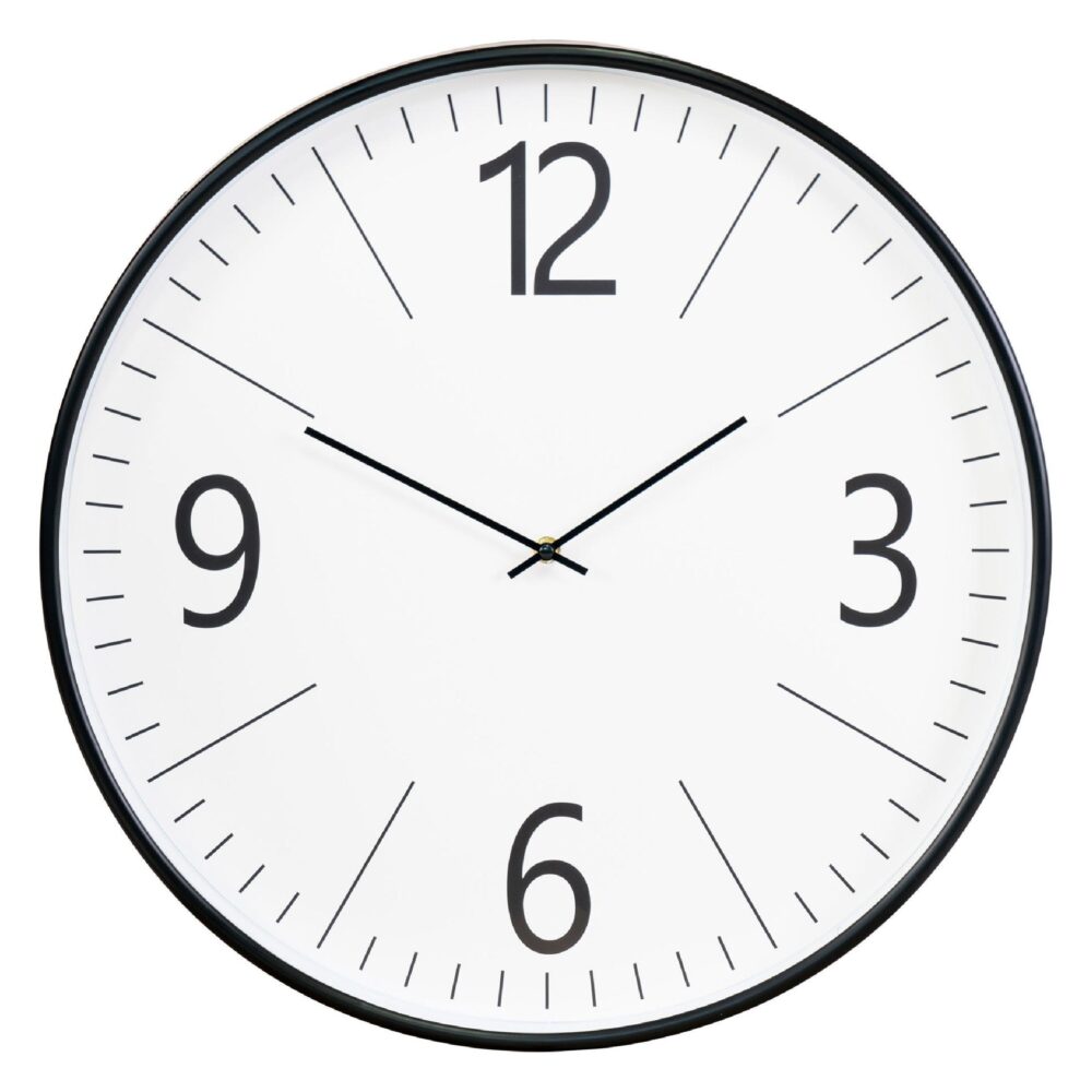 grote zwart wit wandklok stil uurwerk afbeelding 1