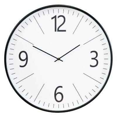 grote zwart wit wandklok stil uurwerk afbeelding 1